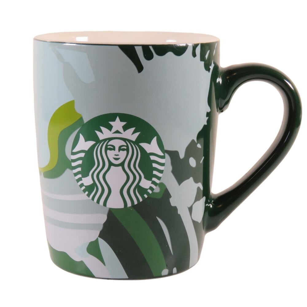 Starbucks Coffee Mug 10oz Abstract Art Ceramic Mug 2021 Green Blue